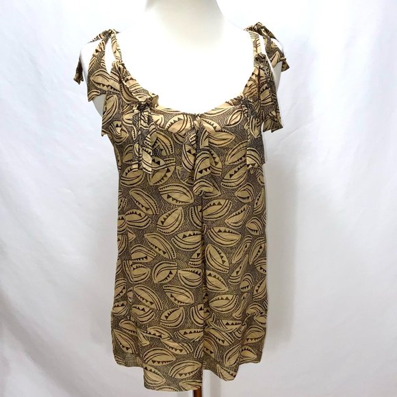 Diane Von Furstenberg Silk Tie Neck Tie Detail Sleeveless Print Top Halter Long - Picture 2 of 12